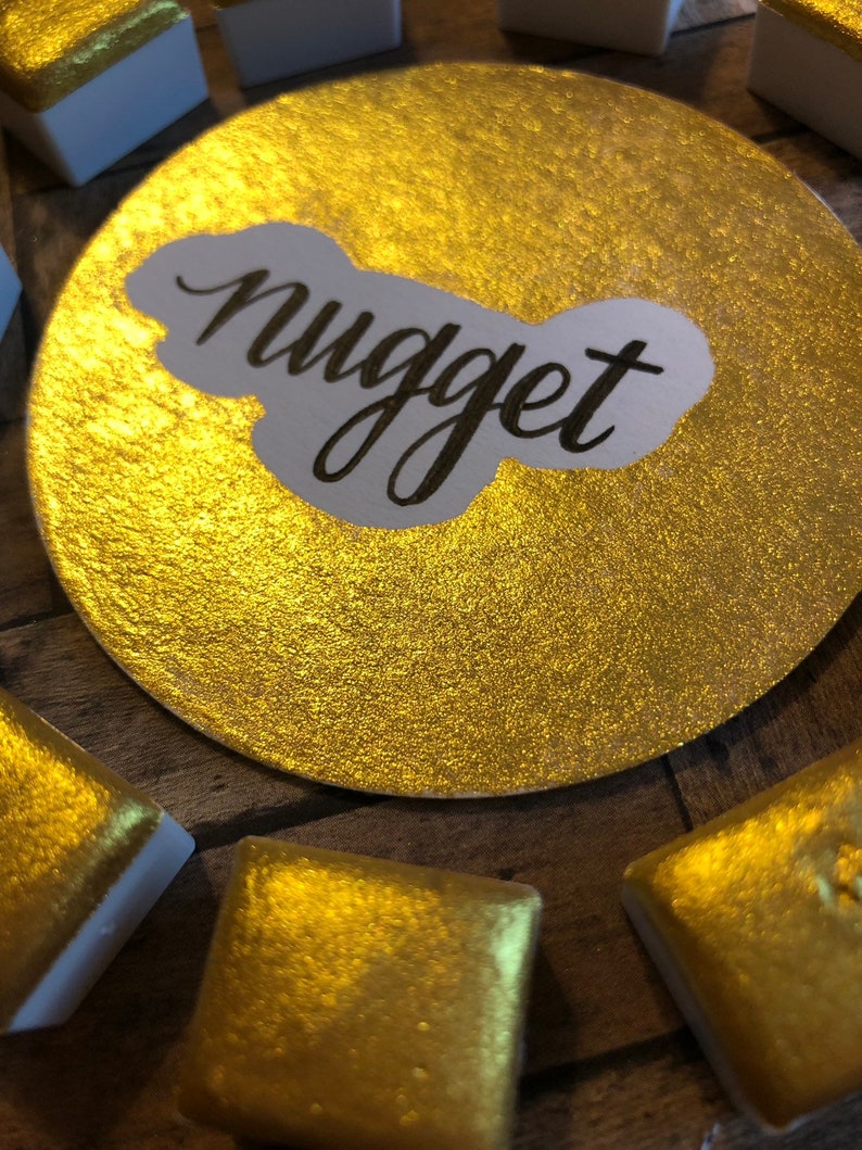 Nugget Gold Shimmer Metallic Handmade Watercolor image 9