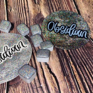 Obsidian Super Chunky Micro Flake Holographic Handmade watercolor image 2