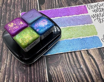 Trove Collection Color Set 2ml Half Pan Size Handmade Watercolor Hydracolour Artist Paint Palette Mermaid inspired