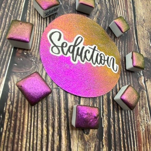 Seduction Super Sparkly Colorshift Half Pan All Handmade watercolor paint