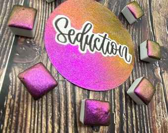 Seduction Super Sparkly Colorshift Half Pan All Handmade watercolor paint