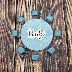 Pacific Blue Shimmery Handmade Watercolor Single Halfpan