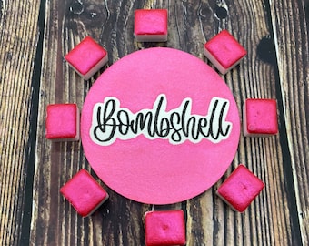 Bombshell hot Pink Shimmer Metallic Handmade Watercolors