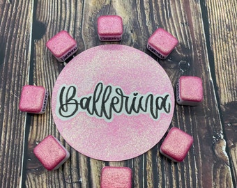 Ballerina Pink Chunky Sparkly Single HalfPan All Handmade watercolor