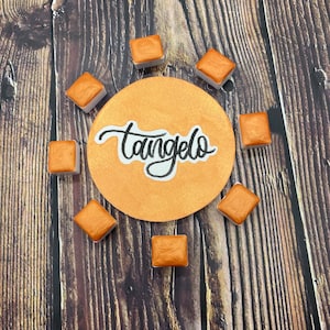 Tangelo Orange Yellow Shimmer Metallic Handmade Watercolor