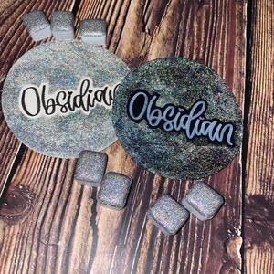 Obsidian Super Chunky Micro Flake Holographic Handmade watercolor image 6