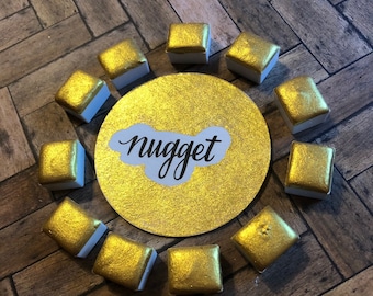 Nugget Gold Shimmer Metallic Handmade Watercolor