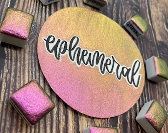 Ephemeral Color shift Chameleon Sparkly Intense Handmade Watercolor Paint Individual || Single 2ml Half Pan