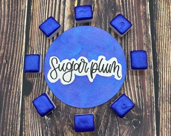 Sugar Plum Shimmer Metallic Handmade Watercolor Half Pan