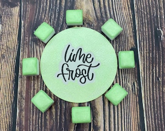 Lime Frost Pastel Interference Green Handmade watercolor