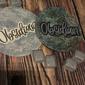 Obsidian Super Chunky Micro Flake Holographic Handmade watercolor image 8