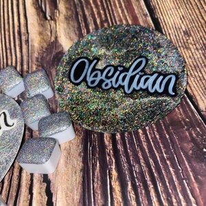 Obsidian Super Chunky Micro Flake Holographic Handmade watercolor image 7