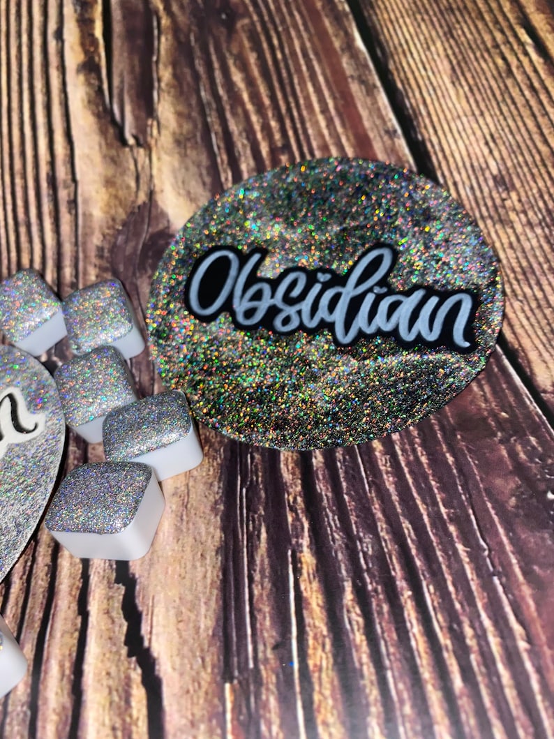 Obsidian Super Chunky Micro Flake Holographic Handmade watercolor image 7