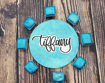 Tiffany Teal metallic Single Handmade Watercolor Halfpan