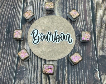Bourbon Medium Brown Satin Shimmer Metallic Handmade Watercolors