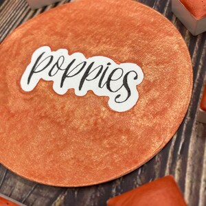 Poppies Orange Shimmer/Metallic Handmade Watercolor Half Pan Single image 3