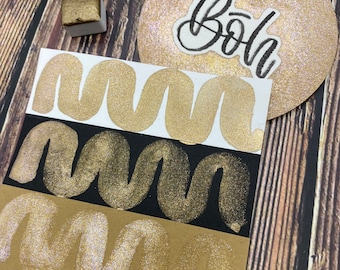 BoH Brown Gold Handmade watercolor