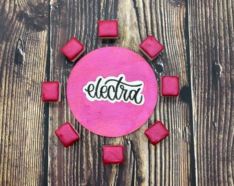 Electra Pink Shimmer Handmade Watercolor
