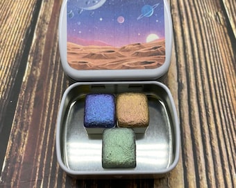 Space Explorer Clearance No Sticker on Tin Volume 2 Limited  Trio Set hydracolour Handmade Watercolors