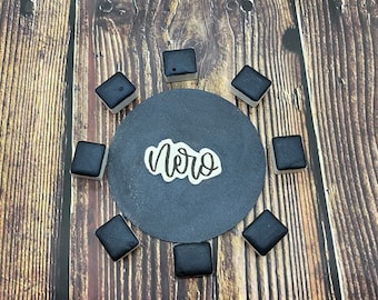 Nero Black Blue Shimmer Matte Metallic Handmade Watercolors