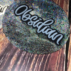 Obsidian Super Chunky Micro Flake Holographic Handmade watercolor image 1