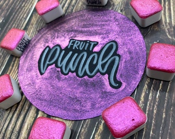 Fruit Punch Pink Chunky Sparkle Handmade watercolor