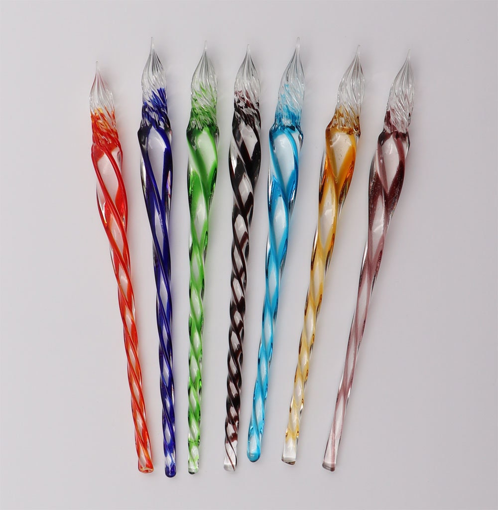 Spiral Silk Crystal Glass Dip Pen 1pc Customized Hand Blown Etsy