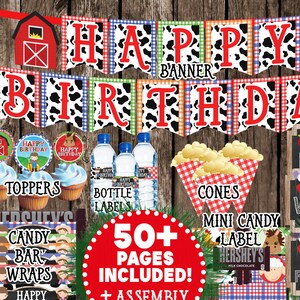 Farm Birthday Party, Barnyard Birthday Decorations, Farm Birthday Pack, Barnyard Birthday, Instant Download