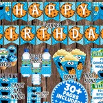 Cookie Monster 1st Birthday Cookie Monster Party Cookie Etsy