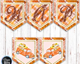 Fall Happy Birthday Banner