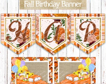 Fall Cake Topper, Fall Birthday Cake Topper, Autumn Cake Topper, Autumn ...