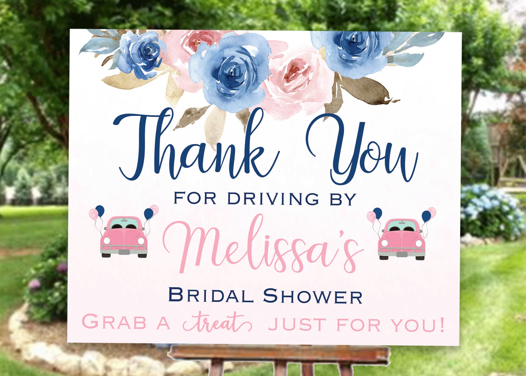 Drive By Bridal Shower Yard Sign Personalized Bridal Shower Etsy