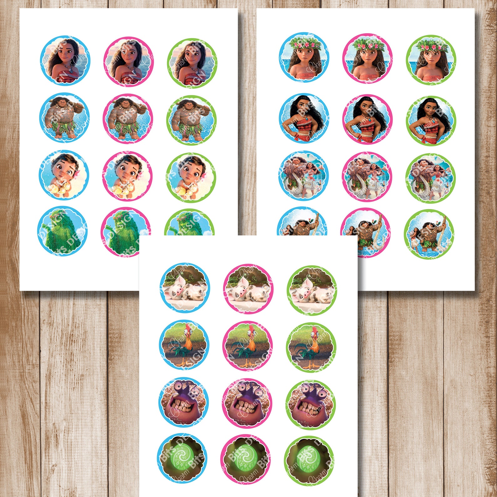 MOANA Cupcake Toppers Printable Moana Decorations Printable - Etsy