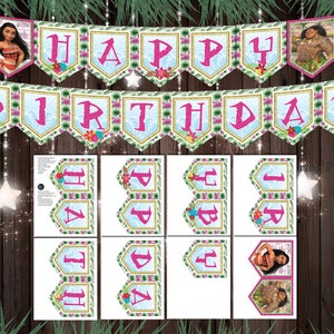 Moana Birthday decorations, Birthday Party Package, Party Supplies, Moana ALPHABET, Centerpieces, Favor Tags, Food Decor, Instant Download image 10