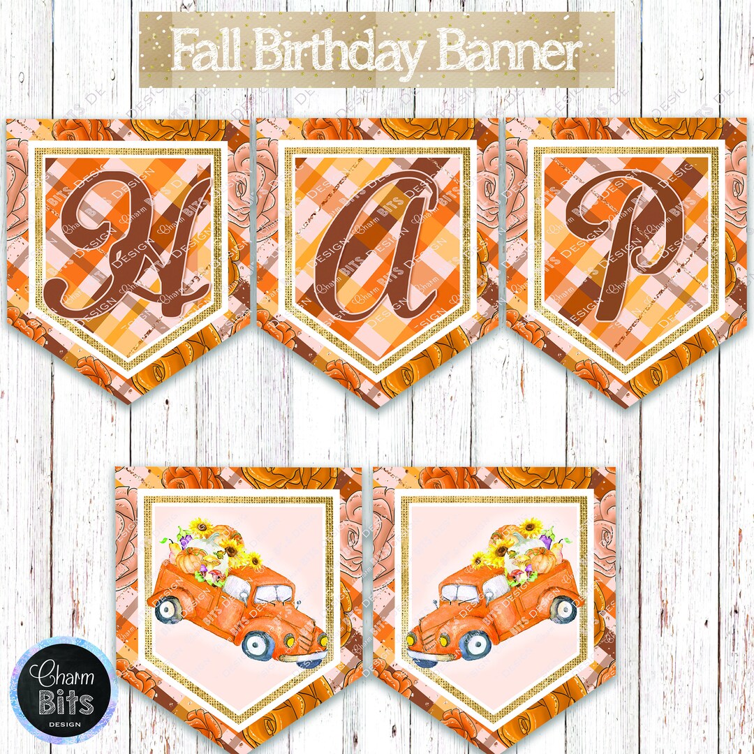 Fall Happy Birthday Banner - Etsy