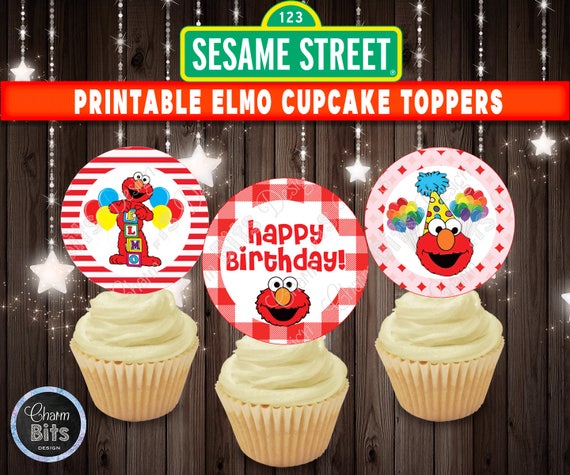 Printable Elmo Cupcake Toppers Printable 1st Birthday Elmo Elmo