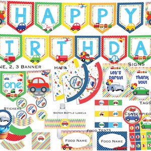 Transportation Birthday Banner First Birthday Banner 2nd Etsy Transportation Birthday Banner First Birthday Banner 2nd Etsy