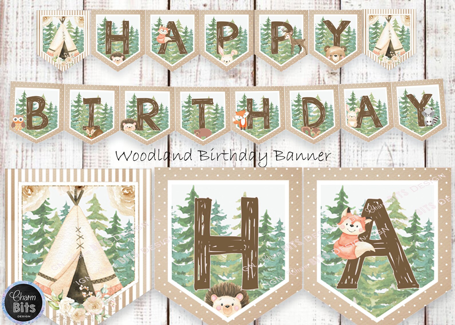 Woodland Birthday Decorations Woodland Birthday Digital | Etsy Australia