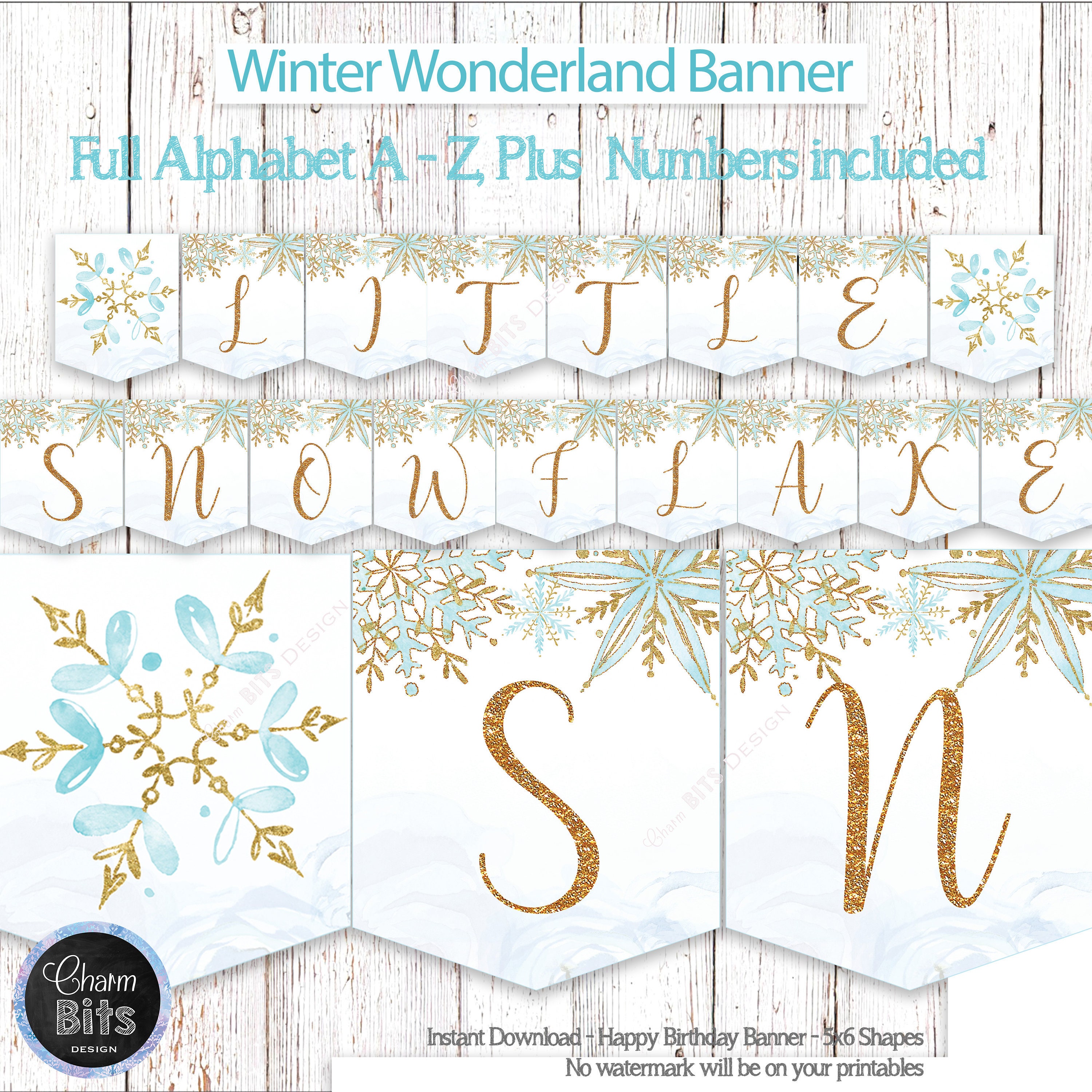 ALPHABET Winter Banner Little Snowflake Banner Winter Etsy