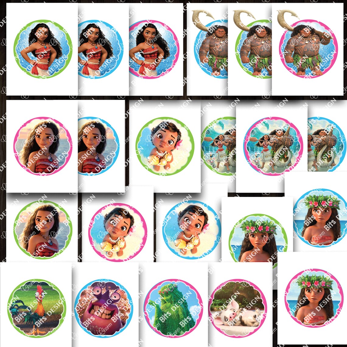 Printable Moana Centerpiece Circles Summer Moana Party | Etsy