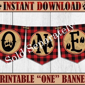 LUMBERJACK CUPCAKE TOPPERS Instant Download 1st Birthday Lumberjack Red ...