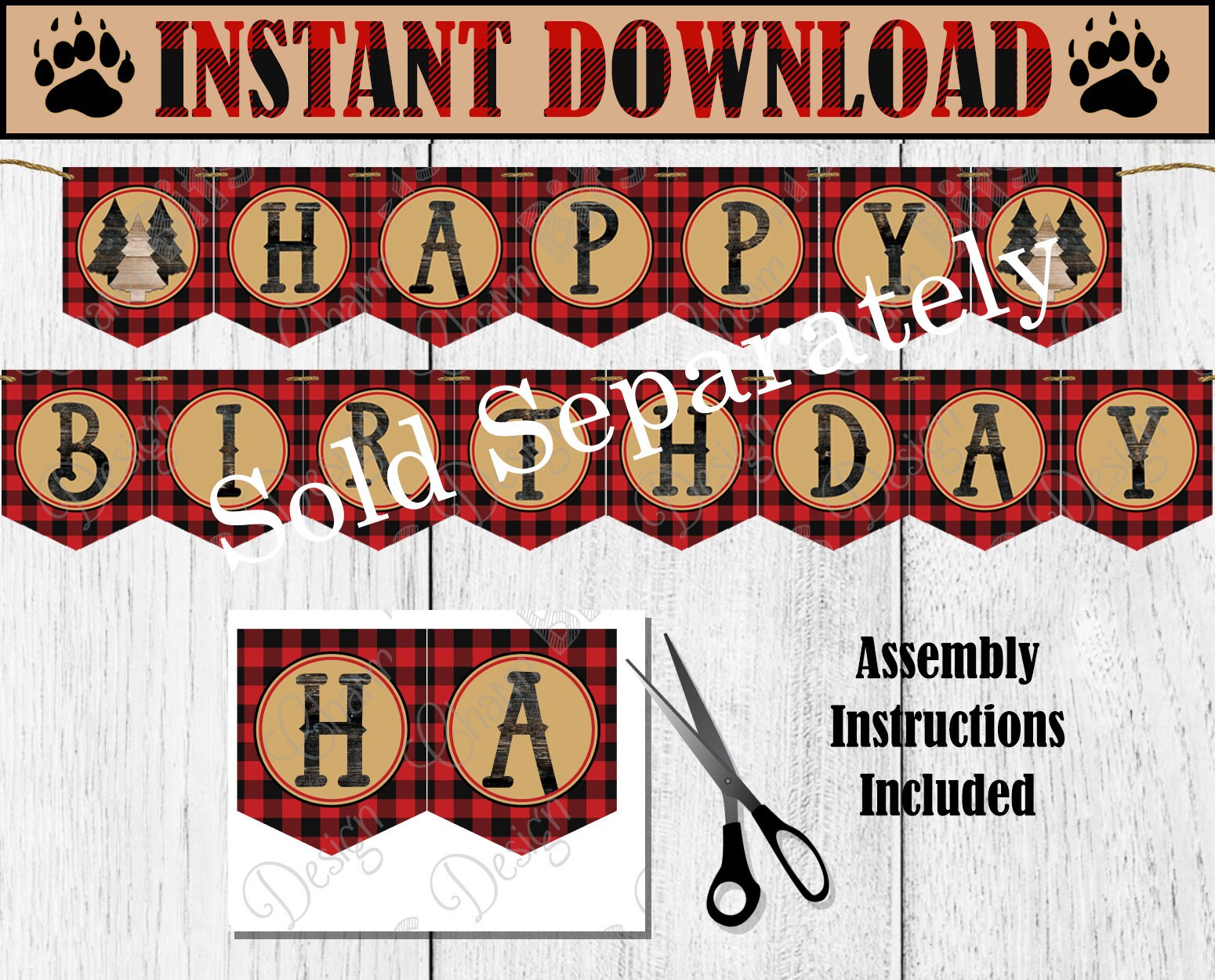 LUMBERJACK CUPCAKE TOPPERS Instant Download 1st Birthday Lumberjack Red ...