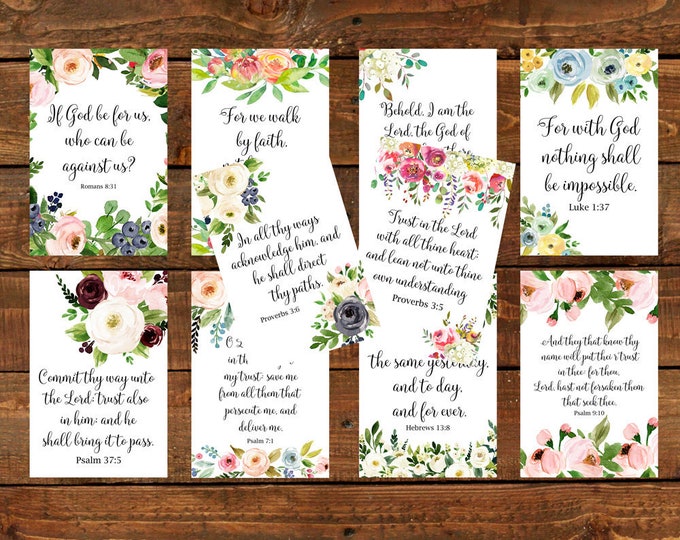 Printable Bible Verse Cards Set 002set of 10size 4x6inspirational ...