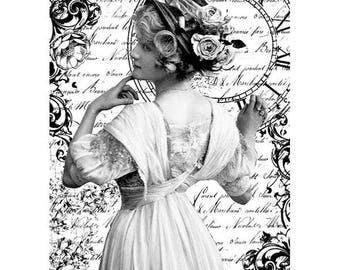 Romantic woman rice paper