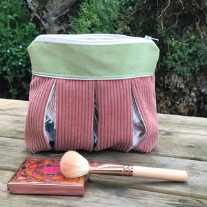 Bellows pouch corduroy old pink