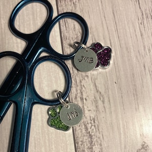 Set of 3 Personalised Paw Print Instrument Charm, Accessory, Glitter, Vet, Vet Nurse, Vet Tech, Doctor, Nurse, Tag, ID