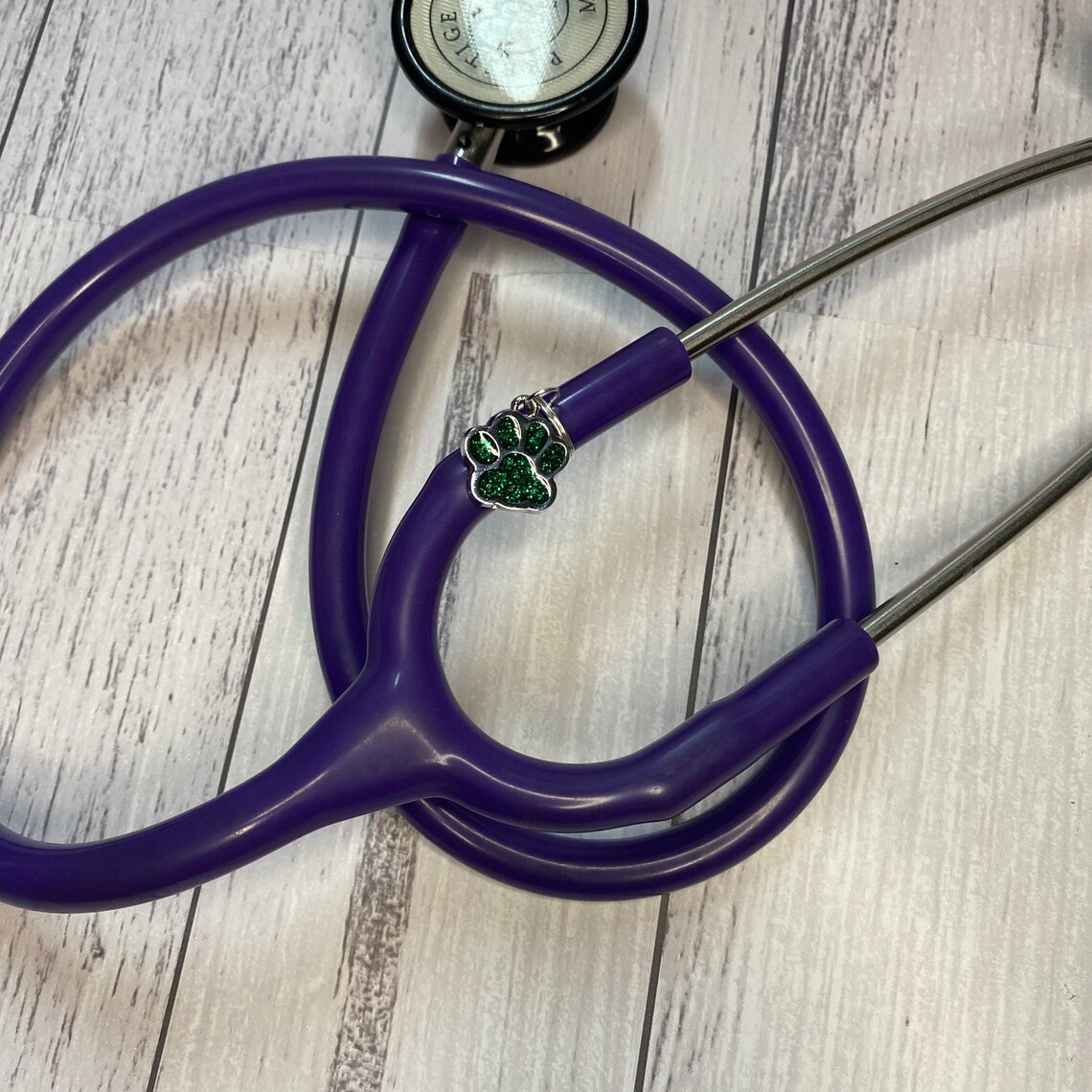 Paw Print Stethoscope Charm Accessory Glitter Vet Vet Etsy