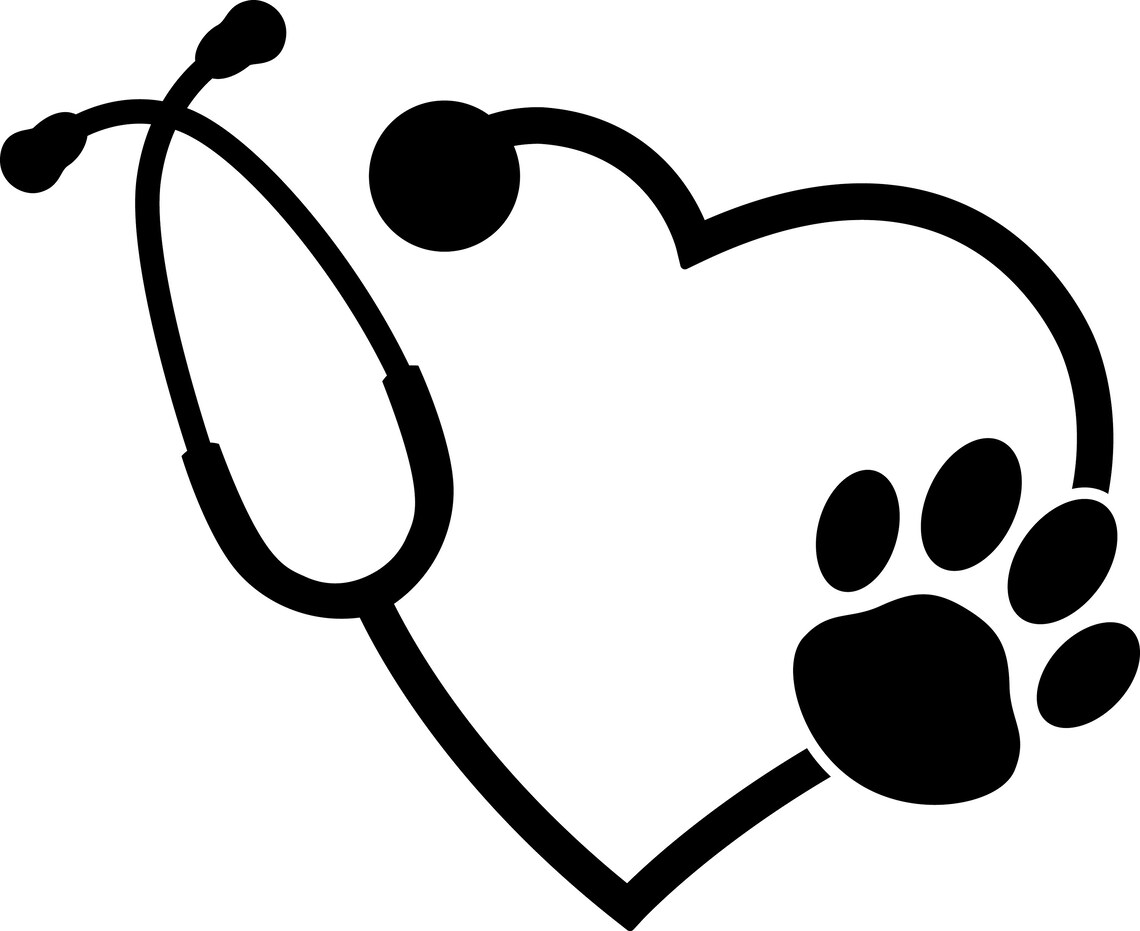 Stethoscope Heart Paw Print Decal Vinyl Sticker Adhesive - Etsy