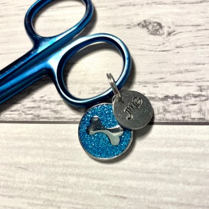 Set of 3 Personalised Round Dog Bone Instrument Charm, Accessory, Glitter, Vet, Vet Nurse, Vet Tech, Doctor, Nurse, Tag, ID