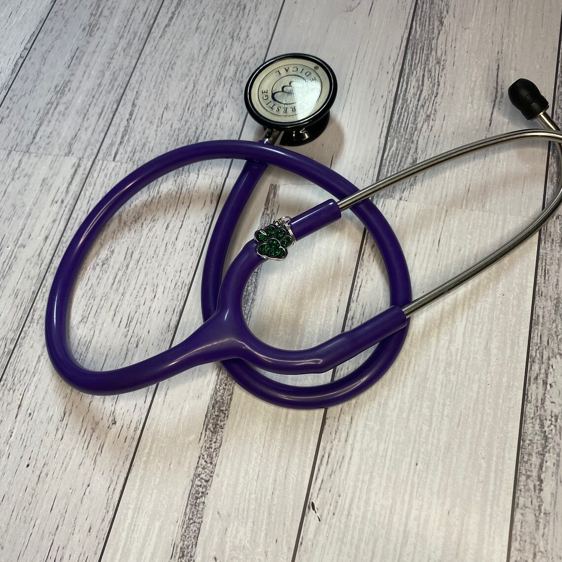 Paw Print Stethoscope Charm Accessory Glitter Vet Vet Etsy